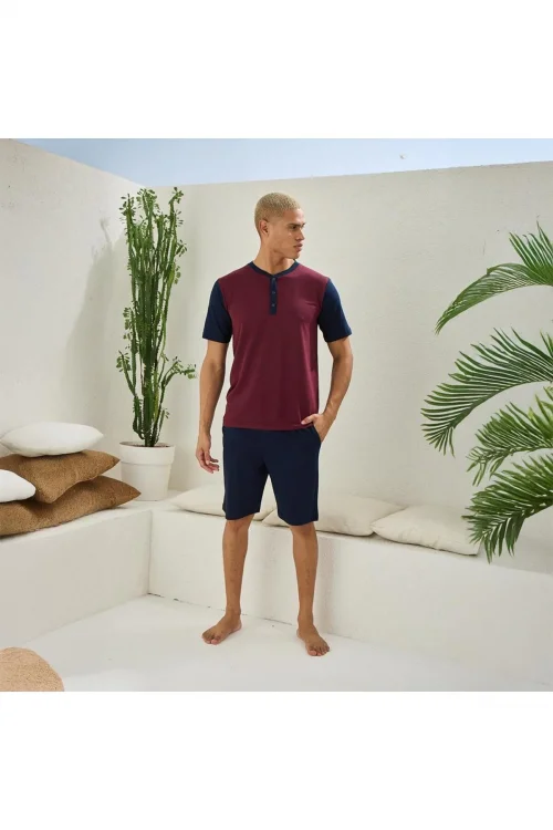 Kly 2007 Erkek Midi Yaka Şortlu Takım