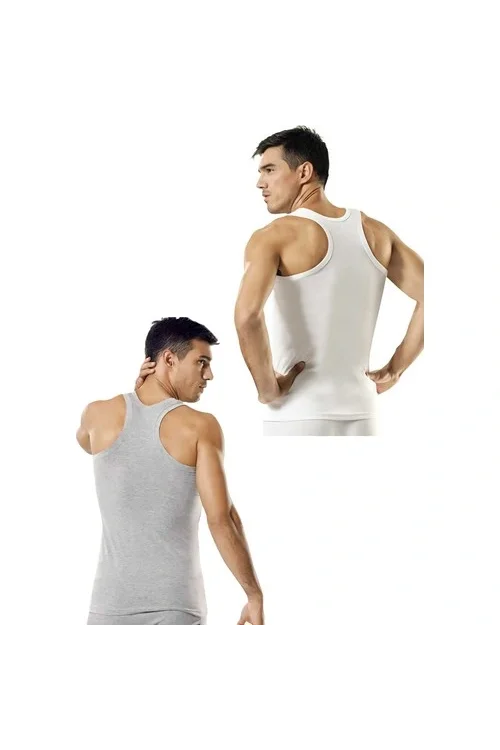 Namaldı 6lı Arkası Çarpraz  Pamuk Ribana Erkek Atlet