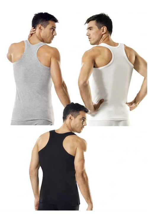 Namaldı 6lı Arkası Çarpraz Pamuklu Ribana Erkek Atlet