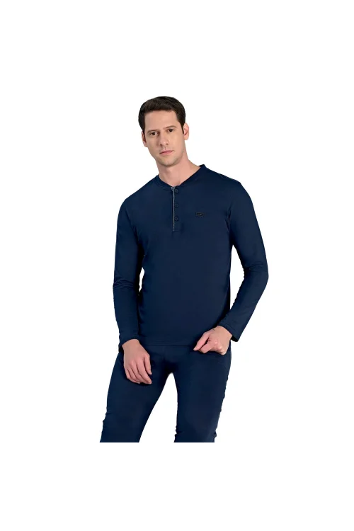 Over Sleep 2310 Erkek Uzun Kol Süprem Pijama Takım (M-L-XL-XXL)