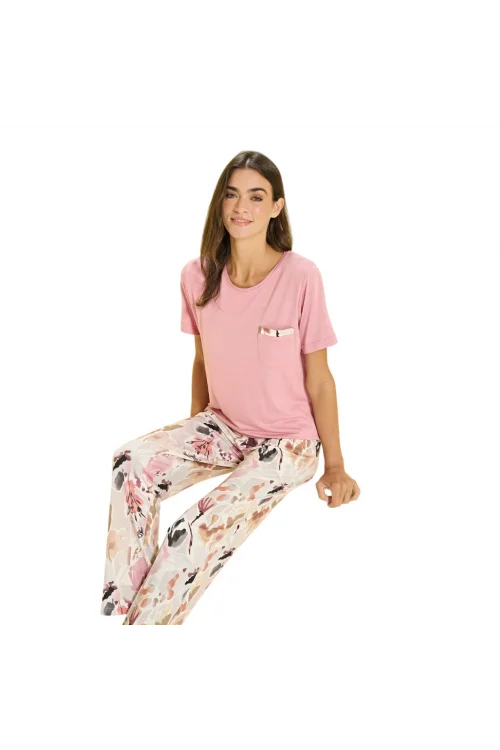 Over Sleep 3348 Kadın Viskon Yazlık Takım (S-M-L-XL)