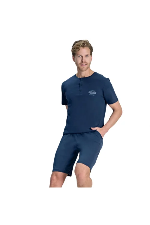 Over Sleep 2393 Erkek Yazlık Süprem Şort Pijama Takım (M-L-XL-XXL)