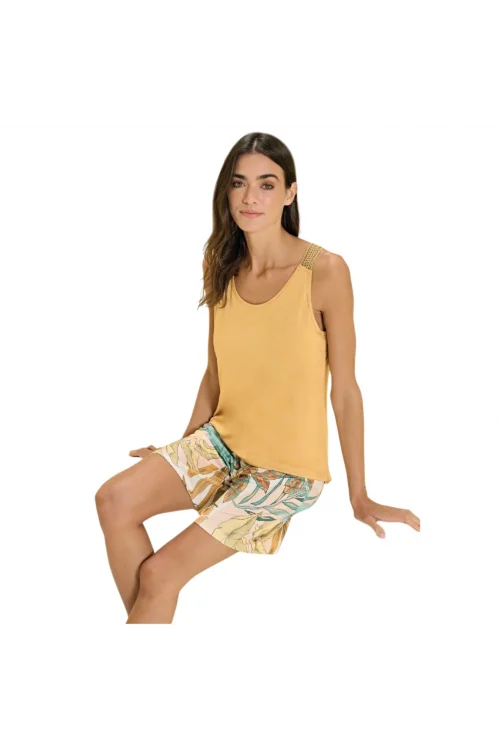 Over Sleep 3385 Kadın Yazlık Viskon Şort Pijama Takım (S-M-L-XL)