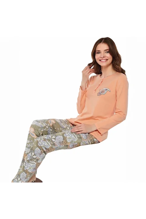 Alperi 79450 Kadın Kışlık Düğmeli Pijama Takım