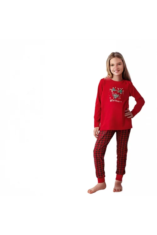 Arnetta AR3514G Anne Kız New Year Kışlık İkili Pijama Takım (Kız Garson Boy)