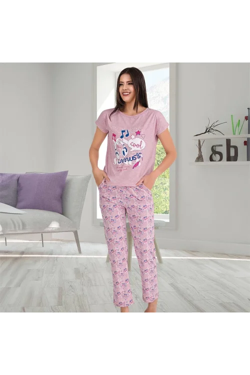 Berland 3326 Kadın Yazlık Uzun Alt Pijama Takım
