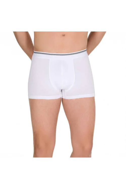 Berrak 1097 Erkek Likralı Boxer 3lü Paket Beyaz L