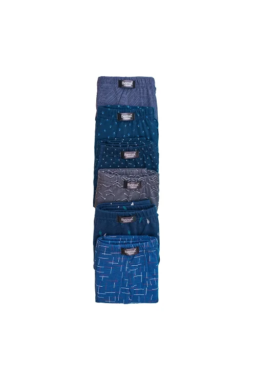 Berrak 4497 Erkek Boxer Külot 6lı Paket Karışık Renk - XL