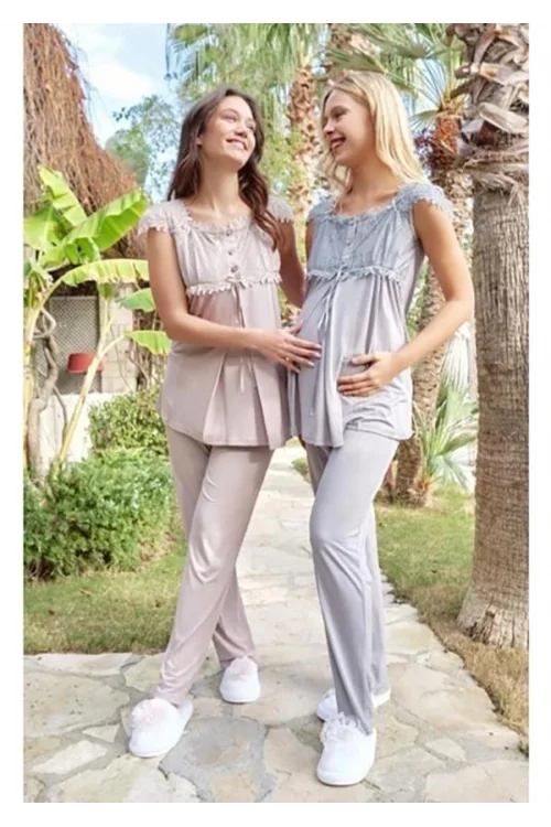Bone Club 5603 Kadın Yazlık Lohusa Pijama Takım