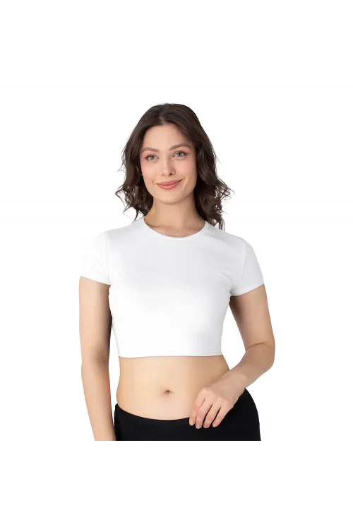Confeo 801-021 Kadın Yarım Kol Modal Krop Atlet