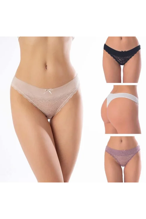 Confeo 804-501 Kadın Dantelli 4 lü Tanga Külot