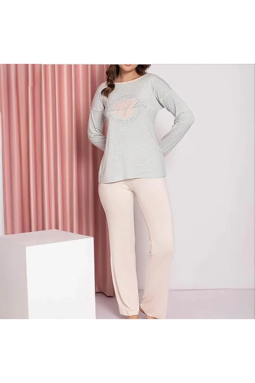 Confeo 840.614 Kadın Kışlık Viskon Uzun Kol Pijama Takım