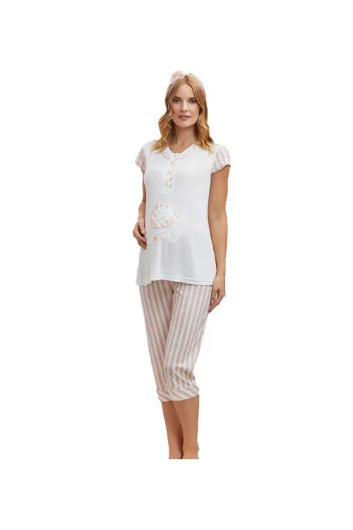 FLZ 24284 Kadın Yazlık Lohusa Pijama Takım