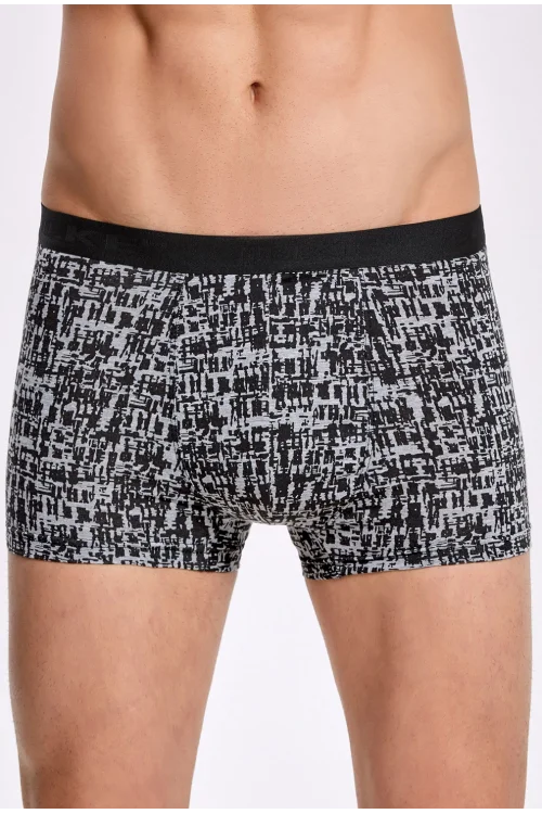 İlke 1601 Erkek Likralı Desenli Boxer
