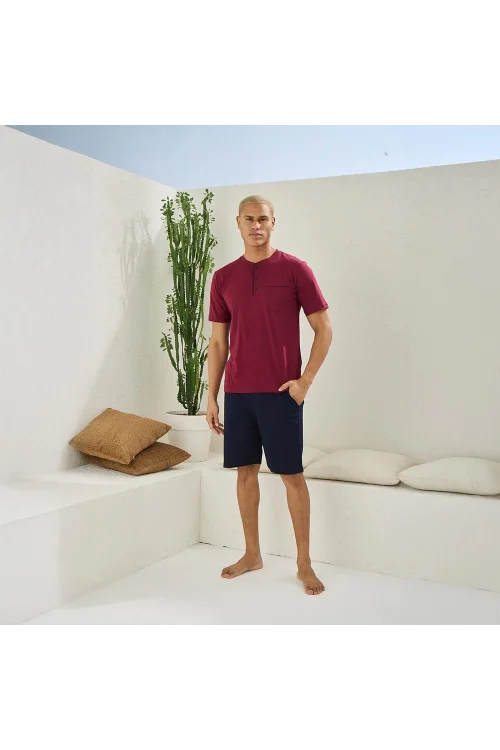 Kly 2010 Erkek Midi Yaka Şortlu Takım