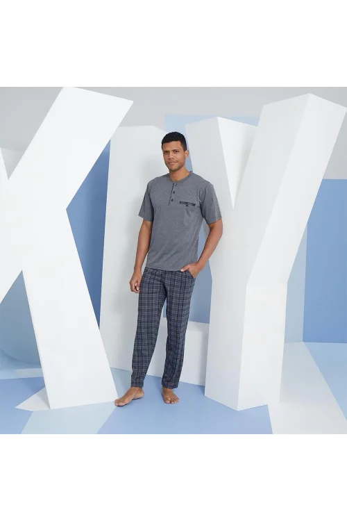 Kly 2118 Erkek Midi Yaka Şortlu Takım