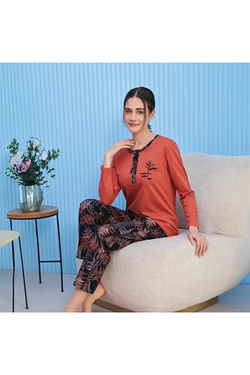 Miss Klein 1137 Kadın Kışlık Üç Düğme Pijama Takımı