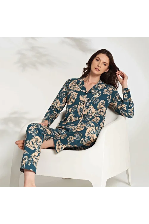 Miss Klein 1200 Kadın Kışlık Boydan Düğmeli Büyük Beden Pijama Takımı