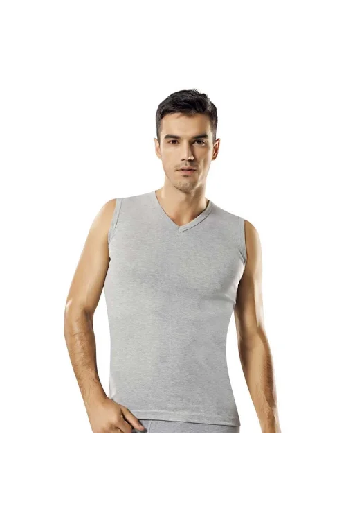 Namaldı 118G Ribana V-Yaka Kolsuz Gri Erkek Atlet