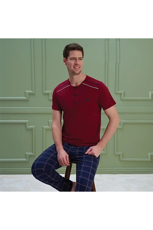 Over Sleep 1090 Erkek Kısa Kol Pijama Takım