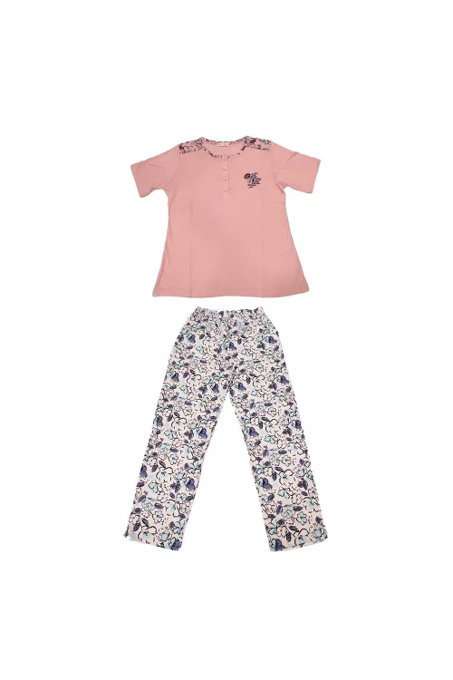 Over Sleep 121K Kadın Yazlık  Kısa Kol Pijama Takım