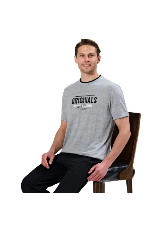 Over Sleep 1740 Erkek Kısa Kol Uzun Alt Yazlık Pijama Takım