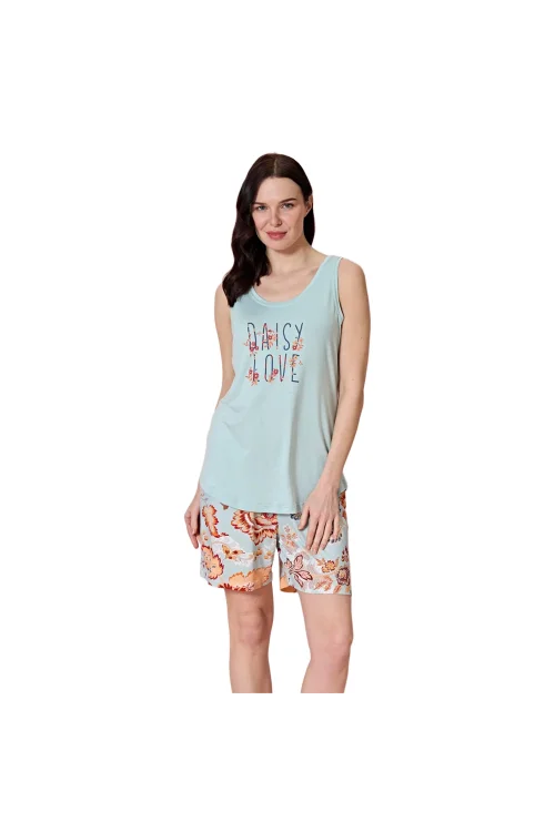 Over Sleep 1956 Kadın Şortlu Yazlık Viskon Pijama Takım