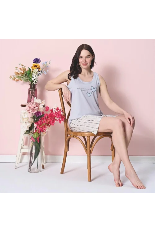 Over Sleep 1975 Kadın Şortlu Modal Yazlık Pijama Takım