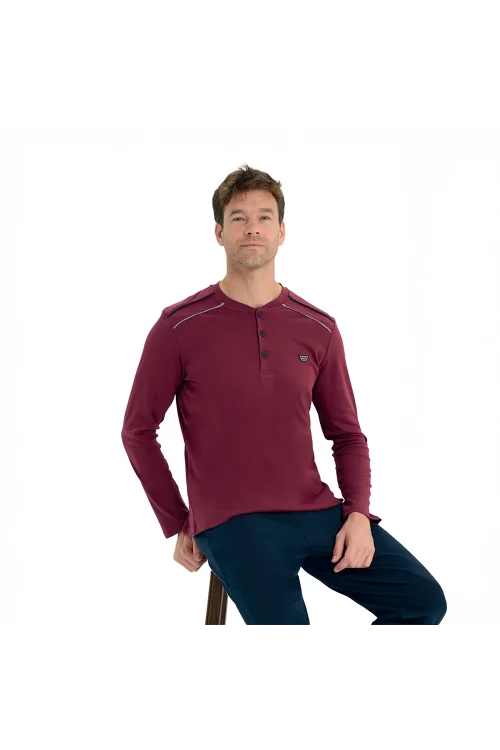 Over Sleep 2204 Erkek Kışlık Battal Interlok Pijam