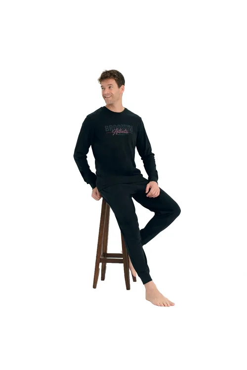 Over Sleep 2223 Erkek Kışlık Interlok Pijama Takım