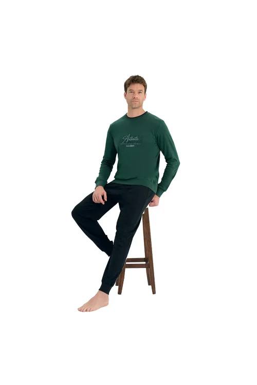 Over Sleep 2224 Erkek Kışlık Interlok Pijama Takım