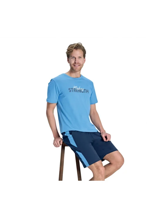 Over Sleep 2385 Erkek Süprem Şort Yazlık Takım (S-M-L-XL)