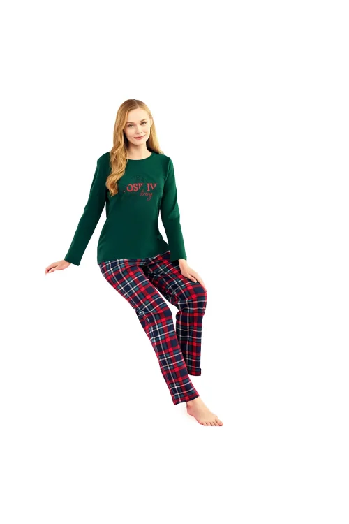 Over Sleep 3252 Kadın Eşli Yılbaşı Pijama Takımı