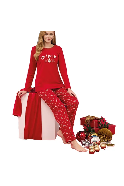 Over Sleep 3257 Kadın Yılbaşı Pijama Takımı