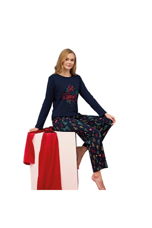 Over Sleep 3259 Kadın Yılbaşı Pijama Takımı