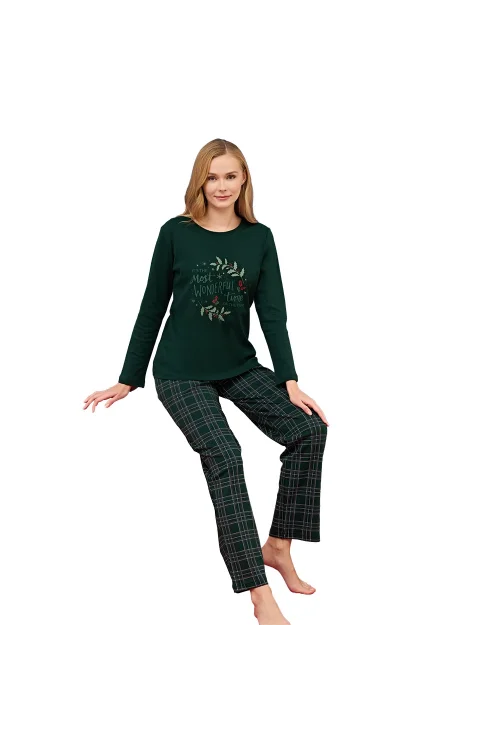 Over Sleep 3261 Kadın Yılbaşı Pijama Takımı