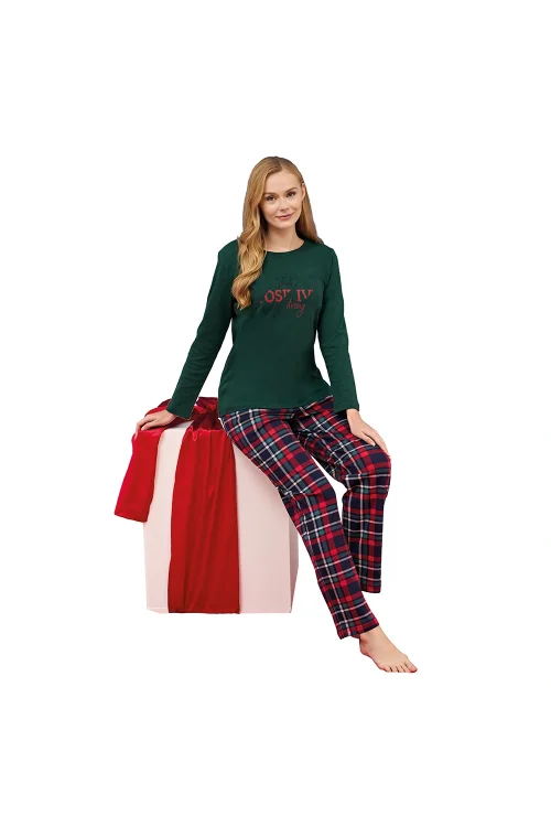 Over Sleep 3262 Kadın Yılbaşı Pijama Takımı