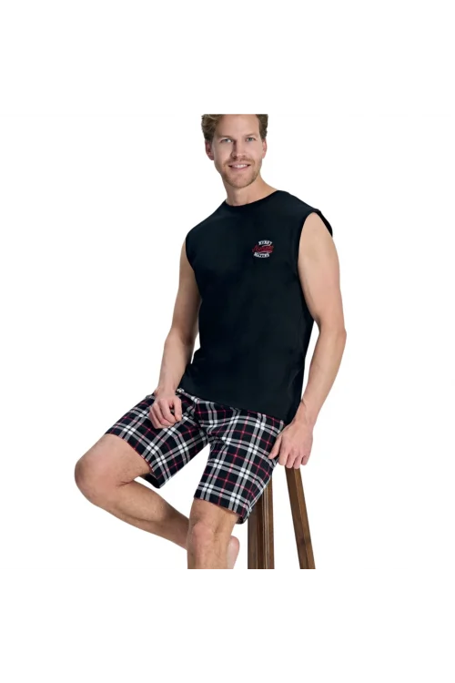 Over Sleep 3379 Erkek Yazlık Şort Pijama Takım (M-L-XL-2XL)