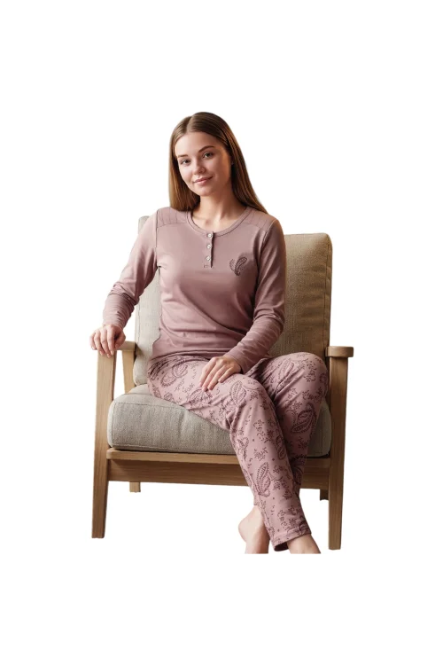 Over Sleep 3402 Kadın Kışlık Süprem Pijama Takımı