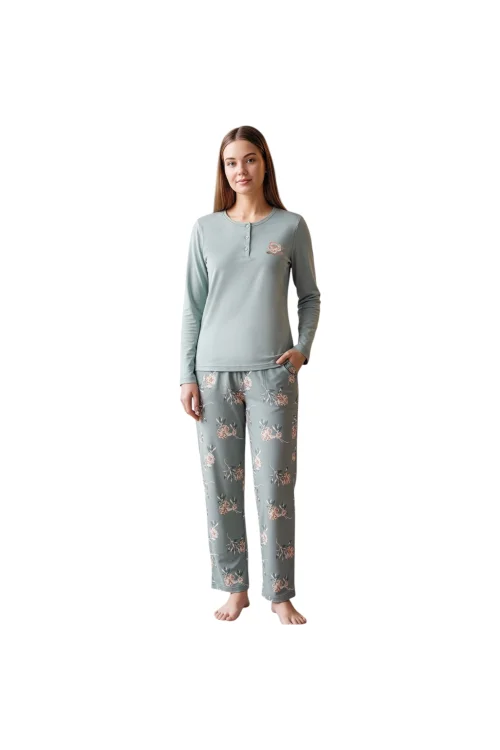 Over Sleep 3408 Kadın Kışlık Süprem Pijama Takımı