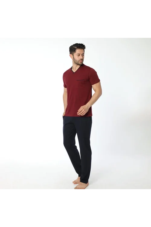 Öztaş 12024 Erkek Yazlık V Yaka Pijama Takım