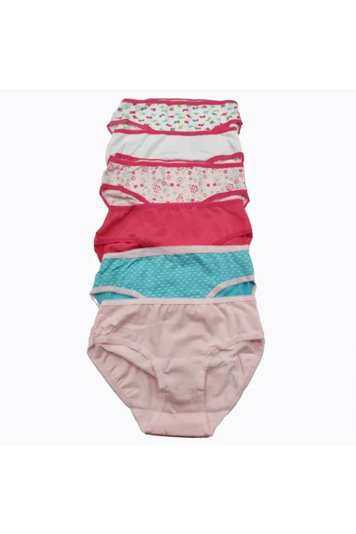 Öztaş 4723 Kız Çocuk Likralı Baskılı Slip Külot 6lı  Paket