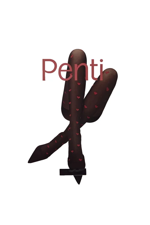 Penti Kadın Red Heart Desenli Külotlu Çorap