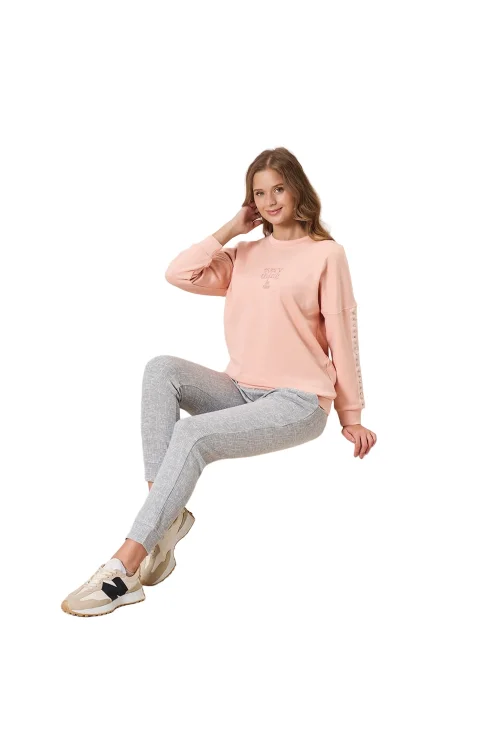 Poleren 8522 Kadın Kışlık Uzun Kollu Pijama Takım