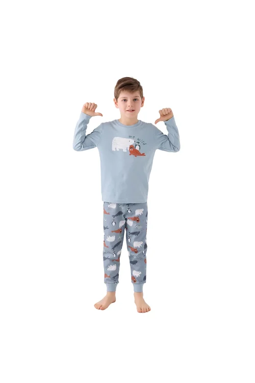 RolyPoly RP3420-2 Erkek Çocuk Kışlık İkili Pijama Takım