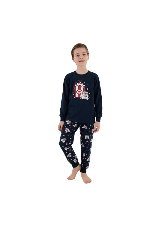 RolyPoly RP3676-G Baba Oğul Kışlık İkili Pijama Takım (Garson Boy Çocuk)