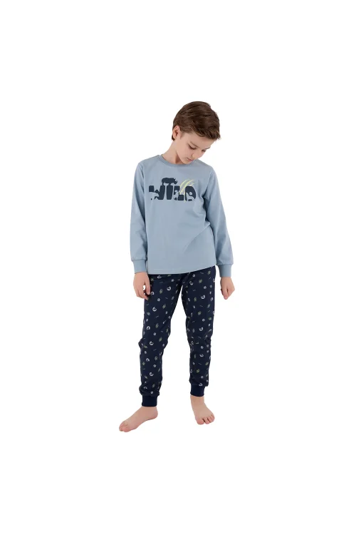 RolyPoly RP3683-G Erkek Garson Boy Çocuk Kışlık İkili Pijama Takım