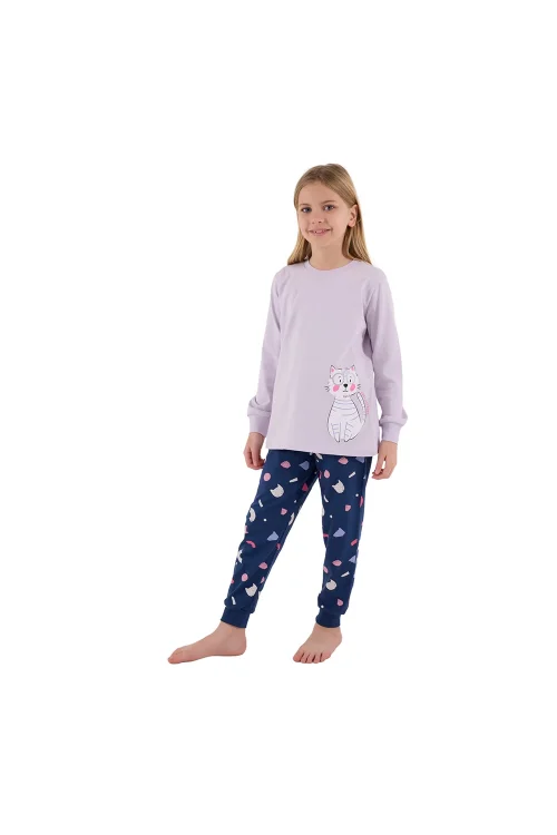 RolyPoly RP3697-G Kız Çocuk Garson Boy İkili Kışlık Pijama Takım