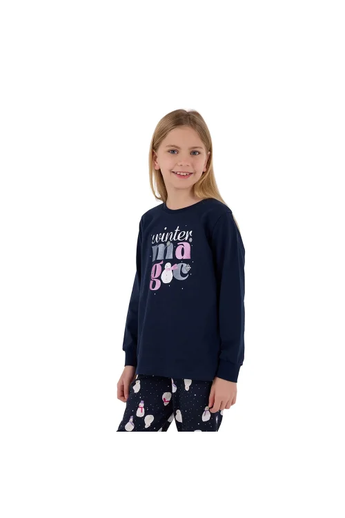 RolyPoly RP3712-G Kız Çocuk Garson Boy Kışlık İkili Pijama Takım