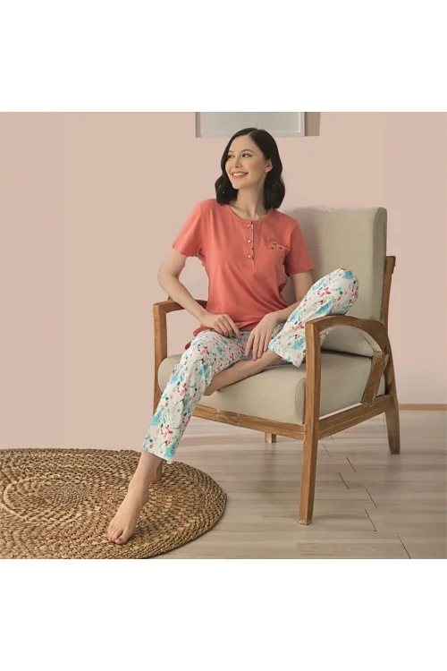Rozalinda 2722 Kadın Yazlık  Büyük Beden Pijama Takım